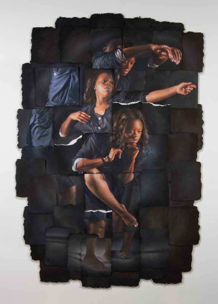 I traveled beneath the sky (2014-15). Pastel on hand-made paper. Palazzo Flangini, Venice Biennale. 222 x 150 cm.
