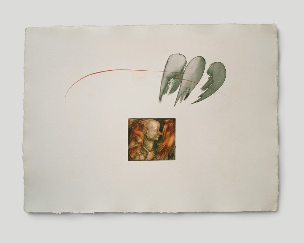 Cacciatore di farfalle (1978-79). Acquarello su carta Fabriano. 56 x 76 cm