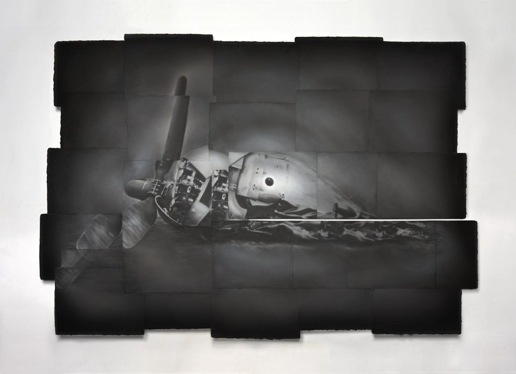 Aircraft (2020). Pastel on hand made paper. 103 x 152 cm