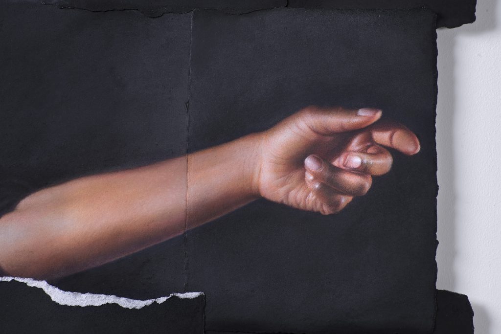 I traveled beneath the sky (2014-15)(detail). Pastel on hand-made paper