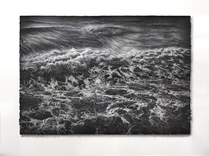 Lullaby of Poseidon (2020-21). Pastel on handmade paper. 150 x 220 cm