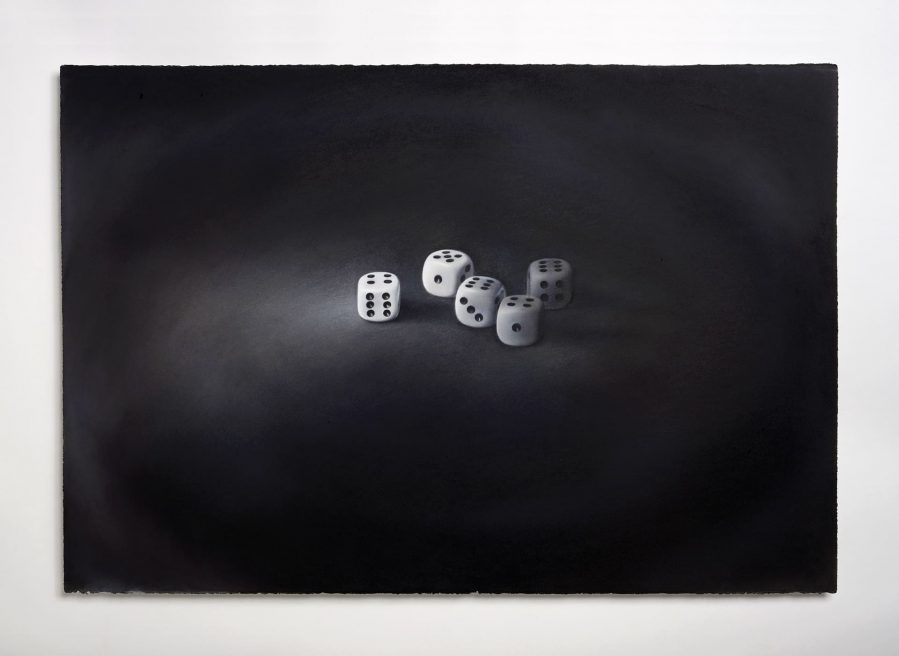 “Un coup de dès jamais n'abolira le hasard” (2013). Pastel on hand made paper. Private collection. 77 x 113 cm